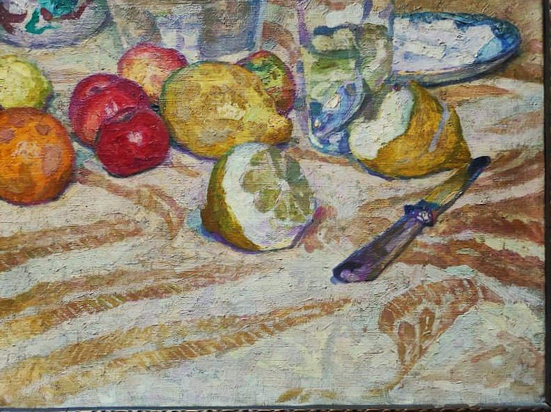 Henri Pailler (1876-1954) La citronnade, nature morte 1904. Ecole de Crozant, élève Guillaumin-photo-2