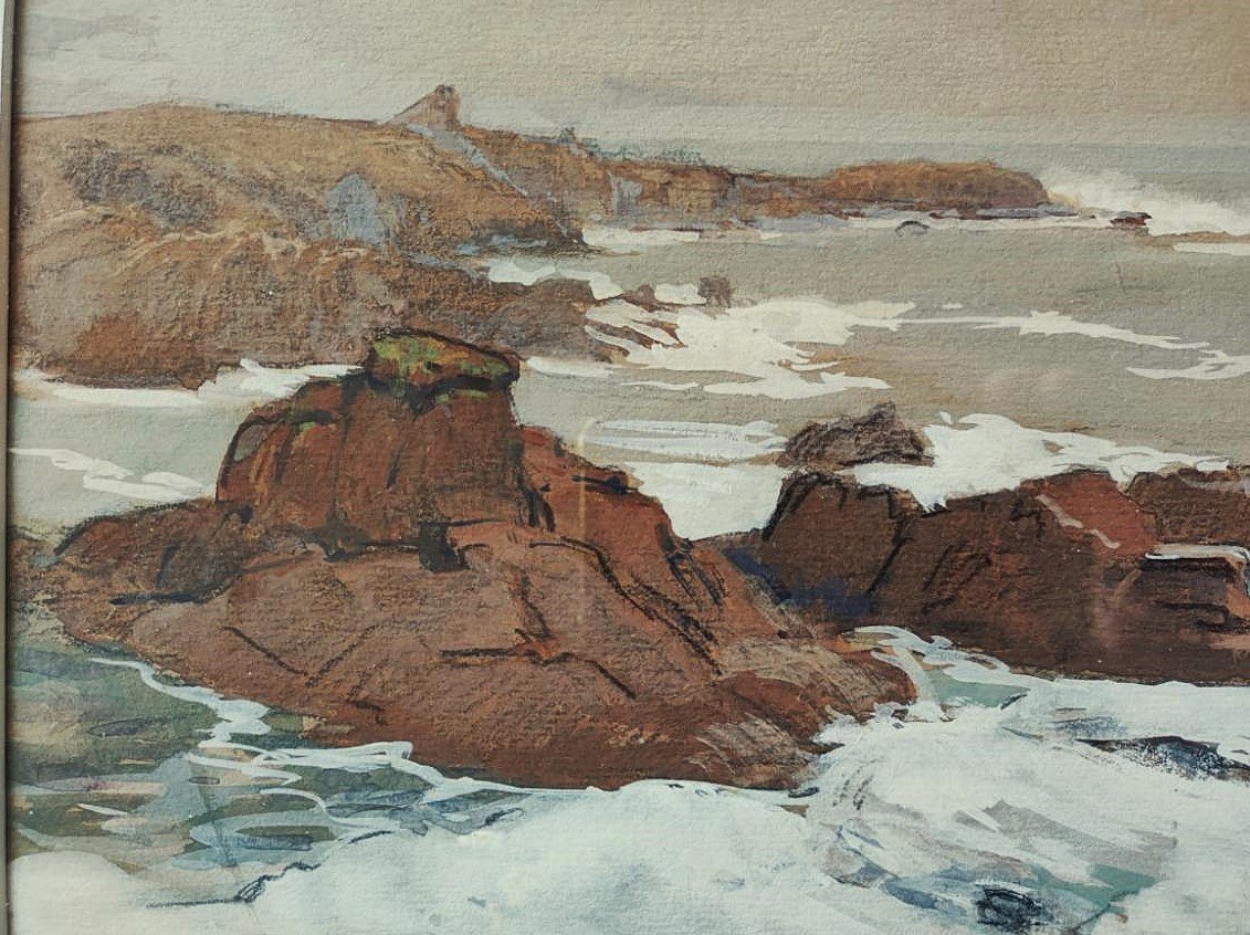 Henri Callot (1875-1956) Wild Coast, Ile d'Yeu 1934. Painter Of The Navy, Rigaud, Mestrallet-photo-3