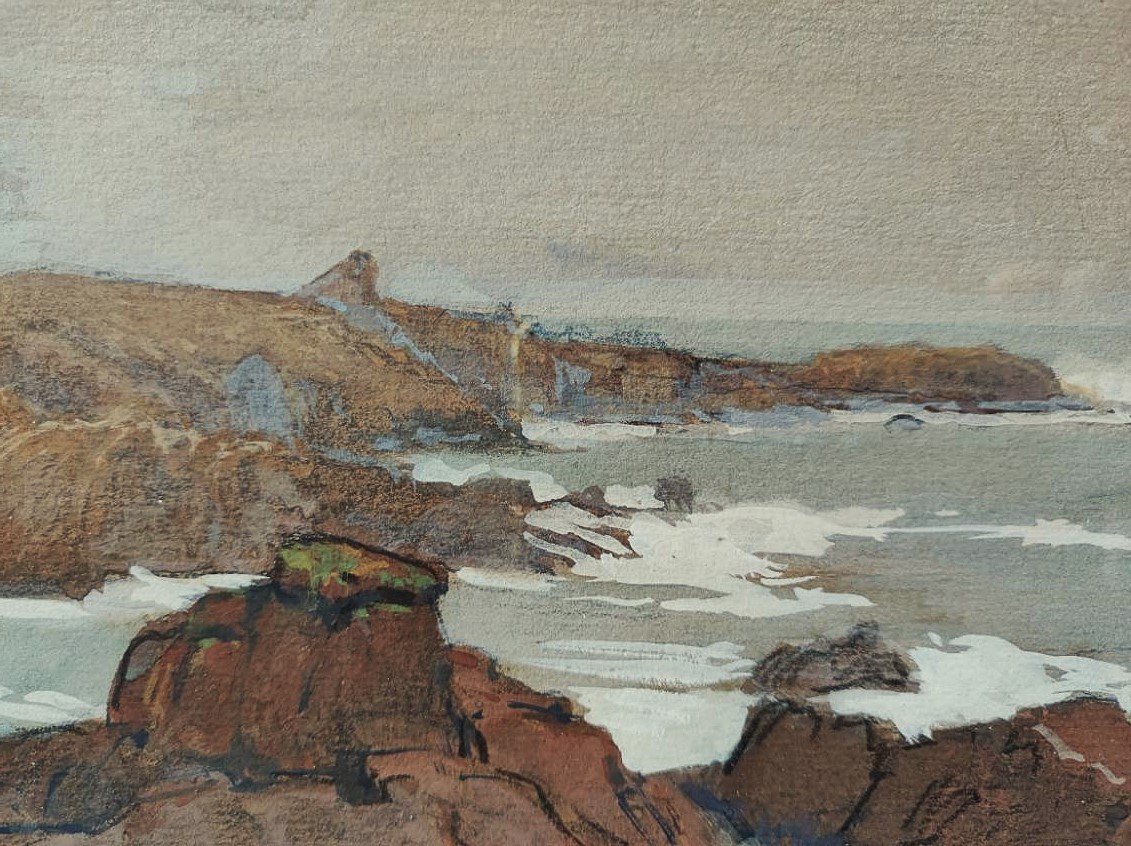 Henri Callot (1875-1956) Wild Coast, Ile d'Yeu 1934. Painter Of The Navy, Rigaud, Mestrallet-photo-4