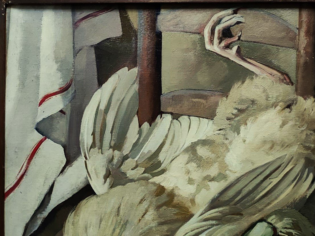 Edouard Debourg (1880-1939) The White Rooster 1936. School Of Crozant And Gargilesse, Osterlind Coucy-photo-3