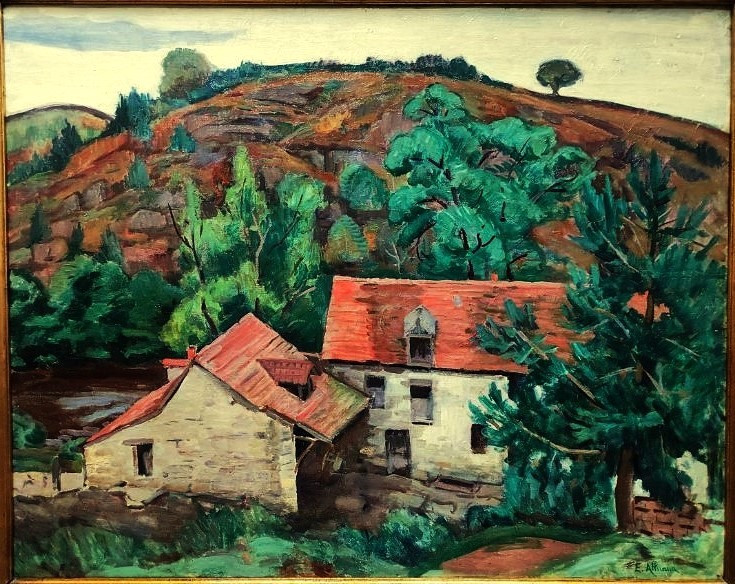 Eugène Alluaud ( 1866-1947) Moulin Bouchardon Creuse ~1925. Ecole De Crozant Limoges Guillaumin-photo-2