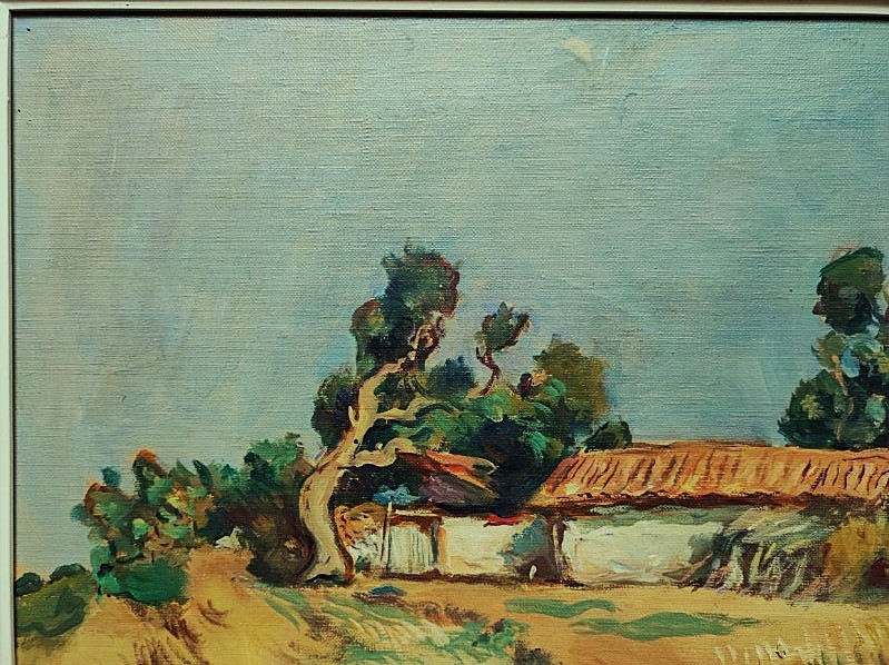 Lucien Mainssieux (1885-1958) The Huts In Tipazza Algeria 1955. Crozant, Voiron, Orientalist-photo-3