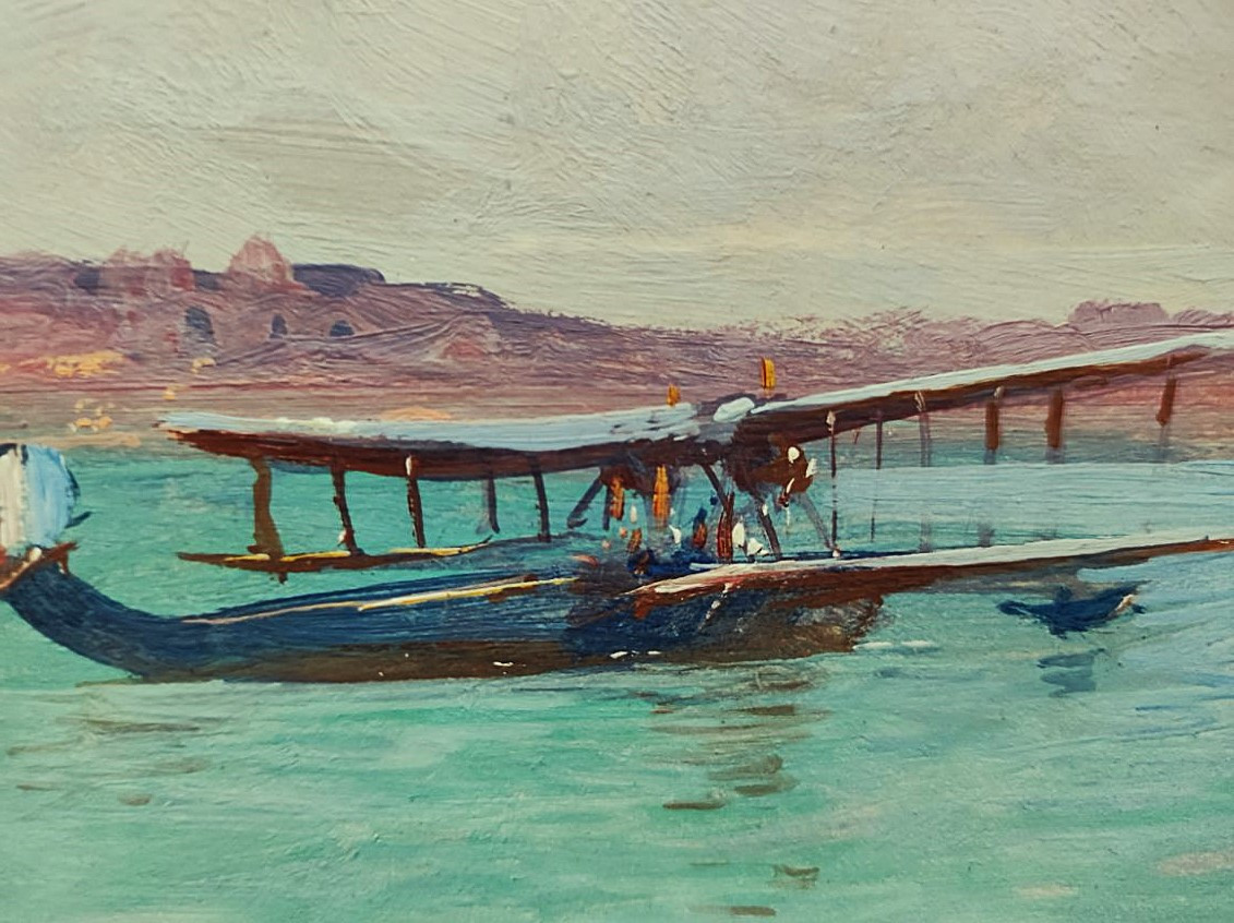 Jean Louis Paguenaud (1876-1952) Hydravions français, Toulon. Peintre de la Marine et de l'Air.-photo-6