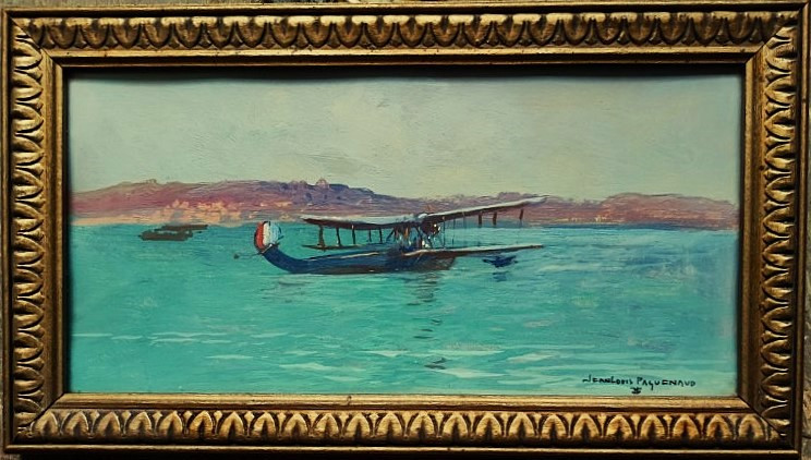 Jean Louis Paguenaud (1876-1952) Hydravions français, Toulon. Peintre de la Marine et de l'Air.