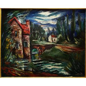 Anders Osterlind (1887-1960) "Le moulin, circa 1946/50 " Ecole de Crozant et de Gargilesse, Creuse, Soutine, Expressionniste, Detroy