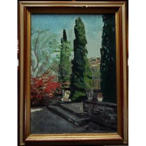 Colette Beleys ( 1911-1998) "Paysage provençal " Ecole de Montparnasse, Art Naïf, Jean Lasne, Lucien Simon, Rohner, Fontanarosa