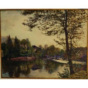 Adrien Palisson (1841-?) "bord De Vienne 1906, Limoges, Condat..." Limousin Painter, Musée L