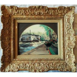 Claude Chereau (1883-1974) "Bâteau lavoir Pont Marie Paris" Ecole de Crozant Marquet Gargilesse