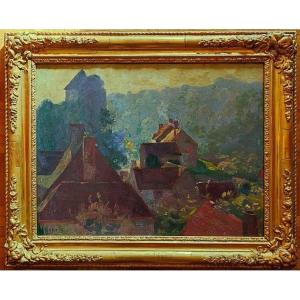 Henri Jamet (1858-1940) Gargilesse en hiver. Ecole de Crozant, Guillaumin, Detroy, Berry, Gien