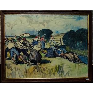 Gaston Balande (1880-1971) "Sauvetage à Lauzières près La Rochelle" Charente, Marquet, Suire