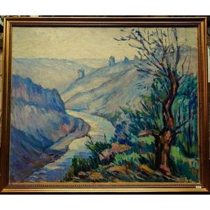 Eugène Alluaud ( 1866-1947) Gelée blanche sur les ruines à Crozant. Guillaumin, Detroy, Limoges