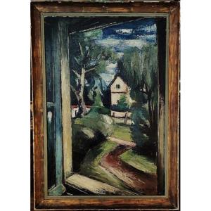  Anders Osterlind 1887-1960 Paysage à la fenêtre 26. Ecole de Crozant Gargilesse Soutine Creuse