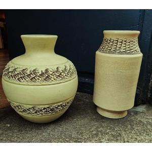 2 Important Vases By Pol Chambost (1906-1983) C.1930/1940. Jouve, Lanel, Besnard, Guéden