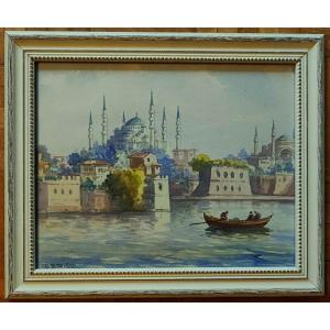 Serif Renkgorur (1887-1947). Sainte-Sophie Istanbul ~1935. Turkish painter Turquie, Saraphanoff