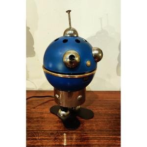 Rare lampe de bureau vintage petit robot par Satco c. 1960/1970. Colombo, Pop Art, Design...