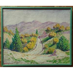 Henri Grallan (1861-1925) Paysage provençal pointilliste. Musée Cantini Marseille, Henri Martin