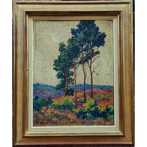 Charles Menneret (1876-1946) "pines On The Breton Moor". Brittany, Bréhat, Madeline, Loguivy