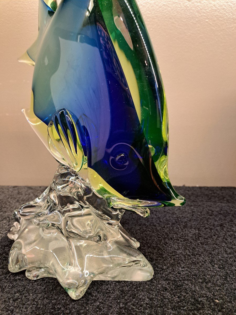 Two-tone Murano Glass Fish From The 70s-photo-2