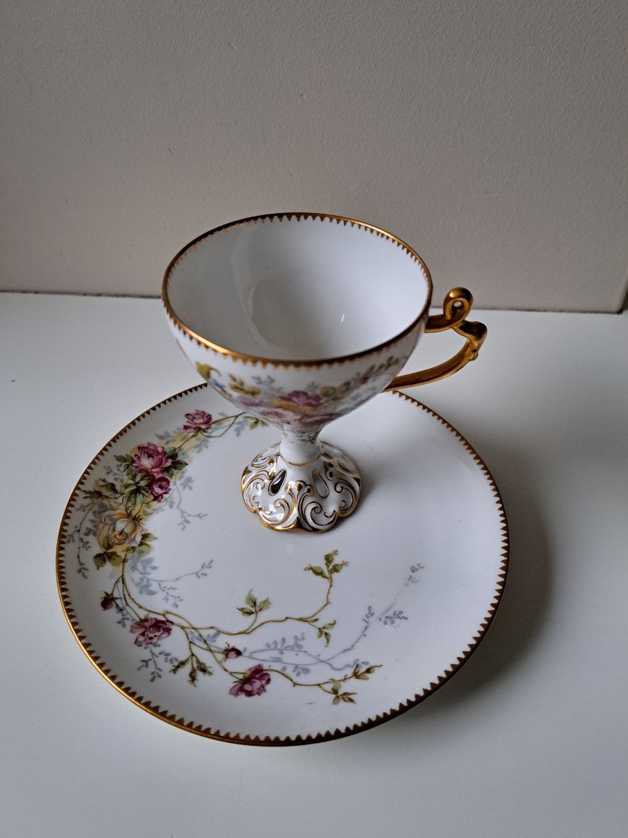 André Golse Limoges Porcelain Footed Cup-photo-2