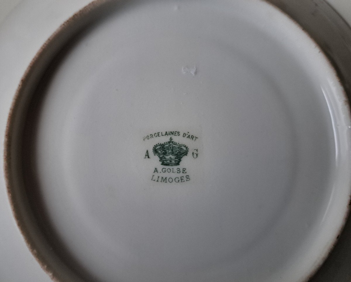 Tasse Sur Piedouche Porcelaine De Limoges A. Golse-photo-3