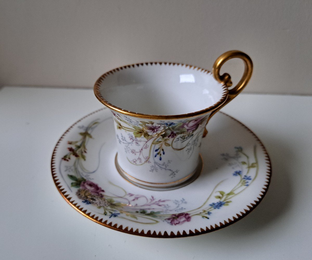 Lot De 2 Tasses En Porcelaine De Limoges André Golse-photo-3