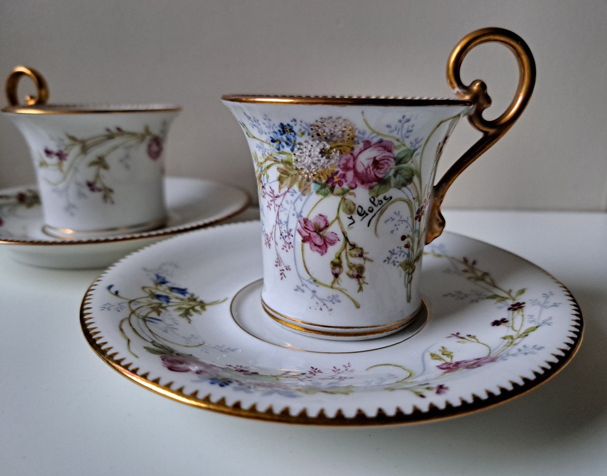 Lot De 2 Tasses En Porcelaine De Limoges André Golse