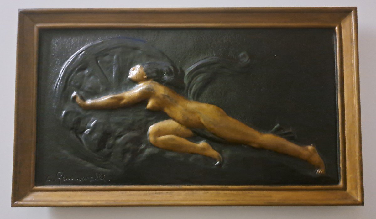 Plaque En Bronze Annibal Gammarelli "vers Le Destin"