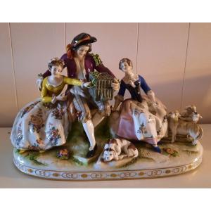 Groupe De Figurine En Porcelaine Allemagne 1860