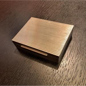 Silver Metal Cigarette Box With Grooves From The 70s