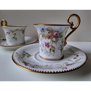 Lot De 2 Tasses En Porcelaine De Limoges A. Golse