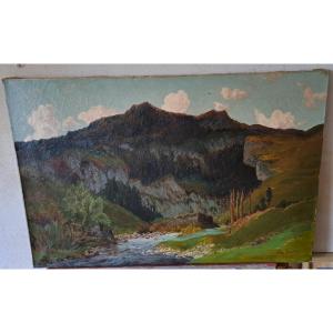 Paysage De Montagne "les Gorges De La Frau" (pyrénées) Par Léon Baratte 