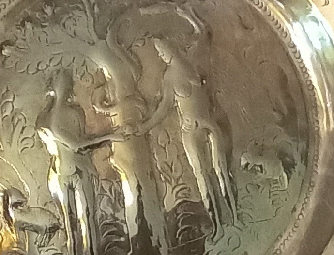 Flemish Offering Plate, With  Adam And Eve Scene For Decoration-photo-4