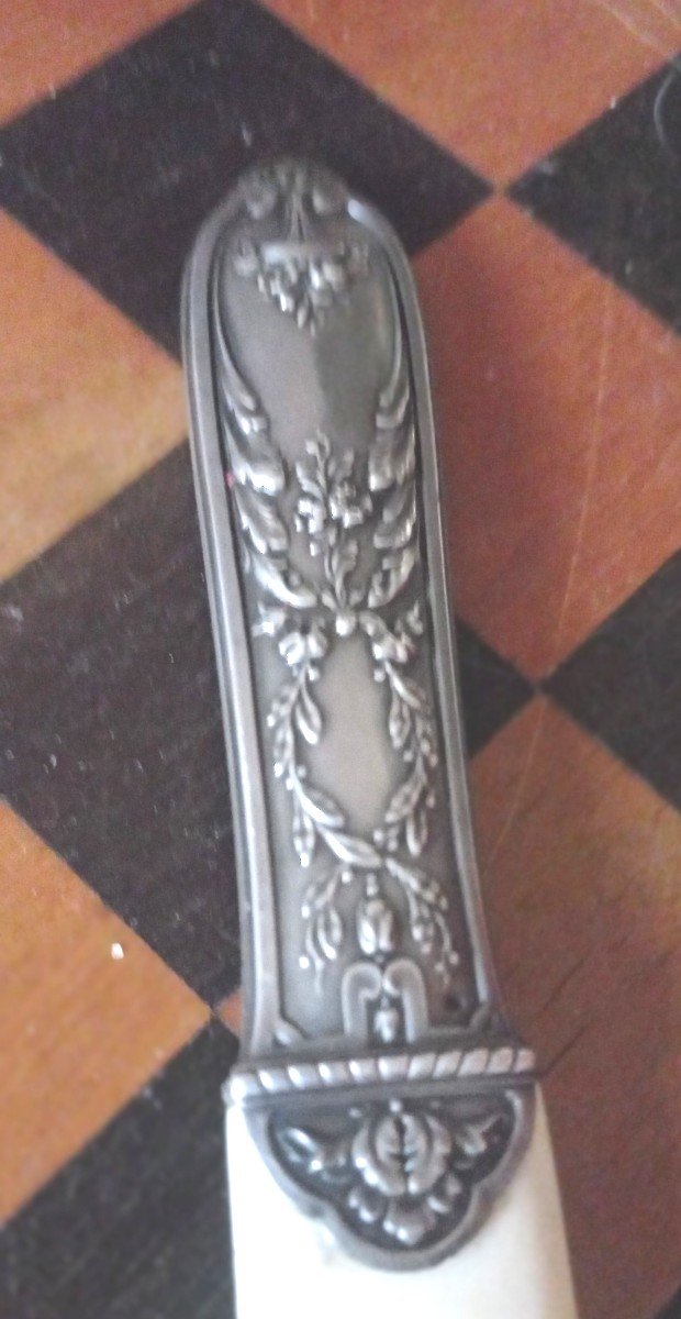 Ivory Letter Opener Mounted On A Silver Handle -photo-2