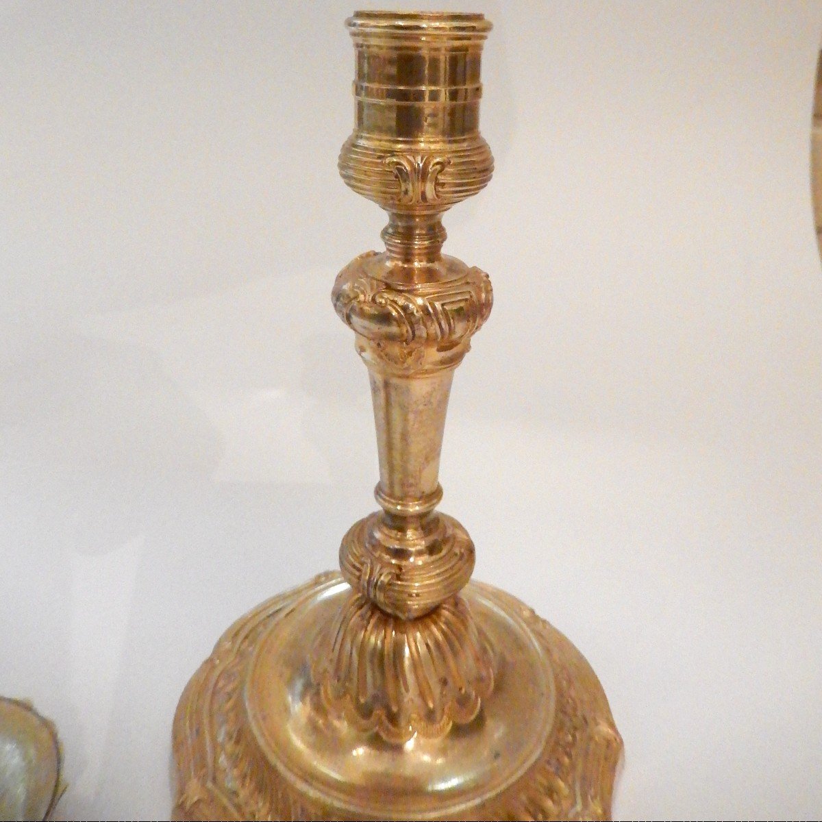 Gilt Bronze Candlesticks -hallmark  C Couronné-photo-1