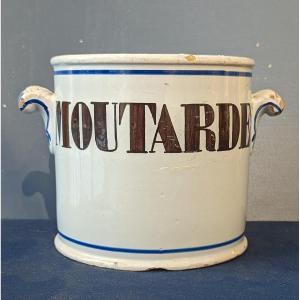 19th Century Nevers Earthenware Mustard Pot