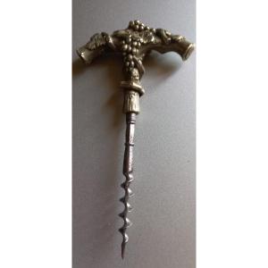 Silvered Bronze And Iron Corscrew 