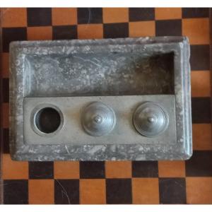 Grey Marble Louis 14th Inkwell 