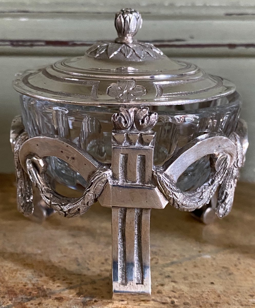 Pair Of Salt Cellars, Salt Cellars, Silver, Crystal, Paris 1776-photo-4