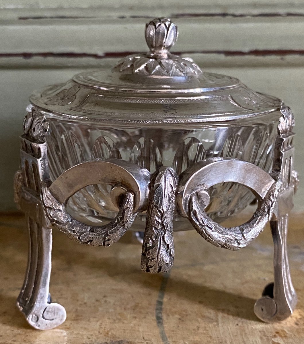 Pair Of Salt Cellars, Salt Cellars, Silver, Crystal, Paris 1776-photo-5