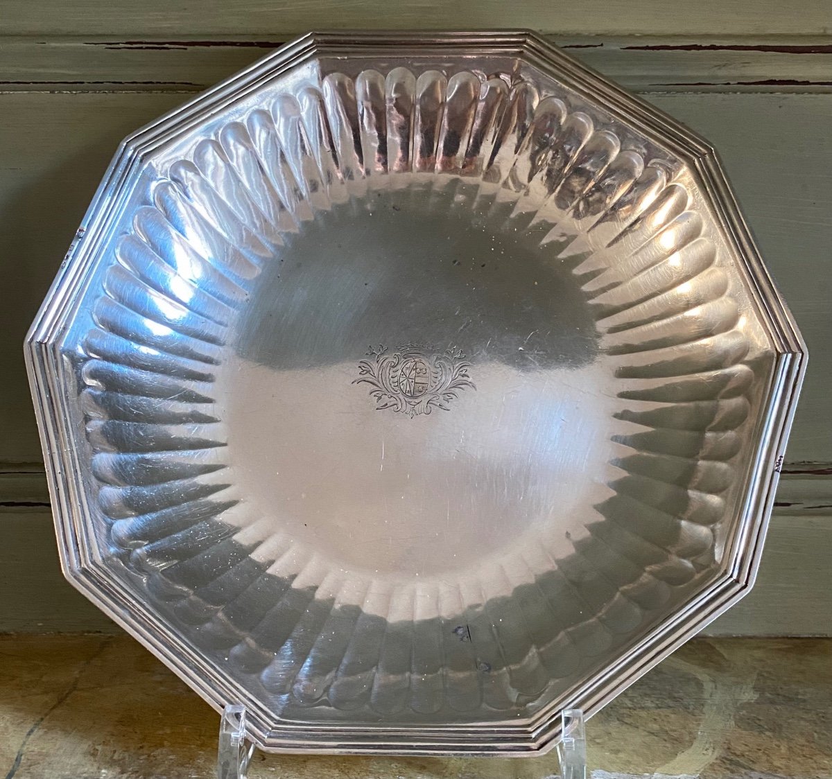 Bowl, Decagonal, Silver, Coat Of Arms, Paris 1724-photo-4