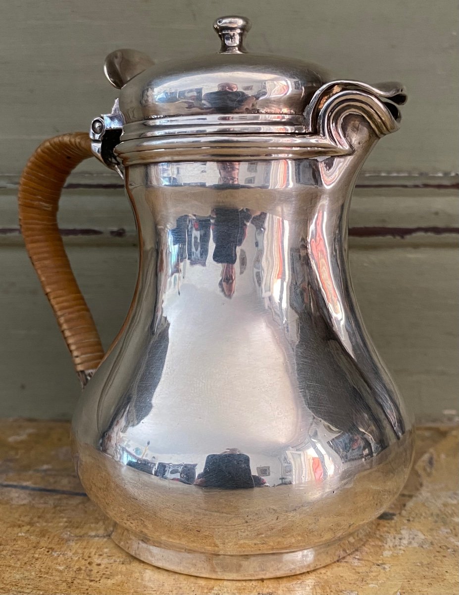 Egoïste, Marabout Jug, Creamer, Silver Coat Of Arms, Paris 1744-photo-4