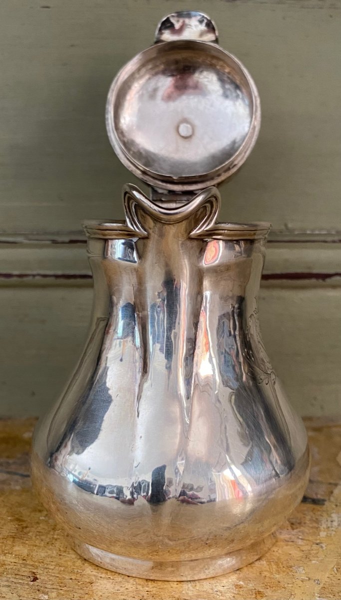 Egoïste, Marabout Jug, Creamer, Silver Coat Of Arms, Paris 1744-photo-6