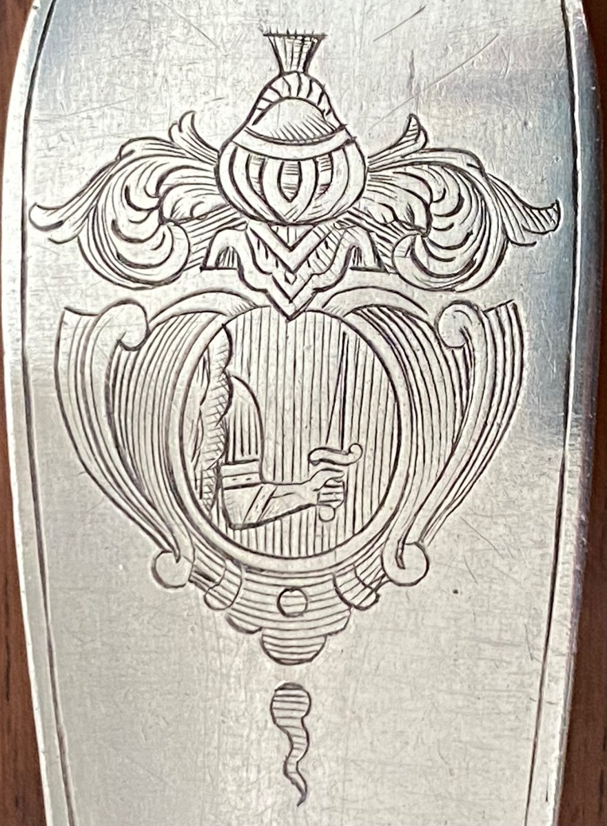 Grenoble, Stewing Spoon, Silver, Coat Of Arms, 1748