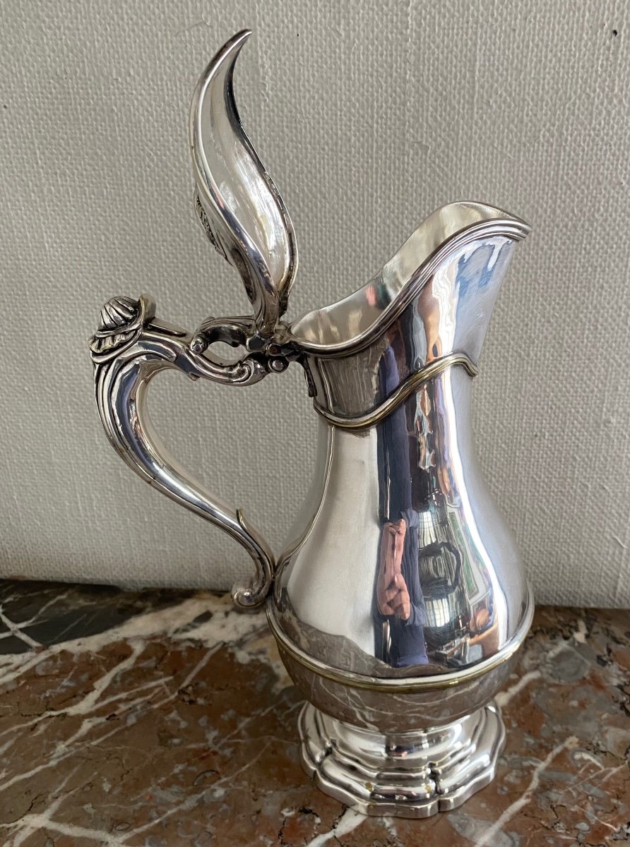 Aiguière, Pot à Eau, Métal Plaqué, Argent, époque Louis XV, XVIIIè-photo-2