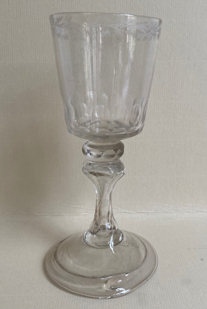 Drinking Glass, Blown Glass, Stemmed Glass, 18th Century-photo-2