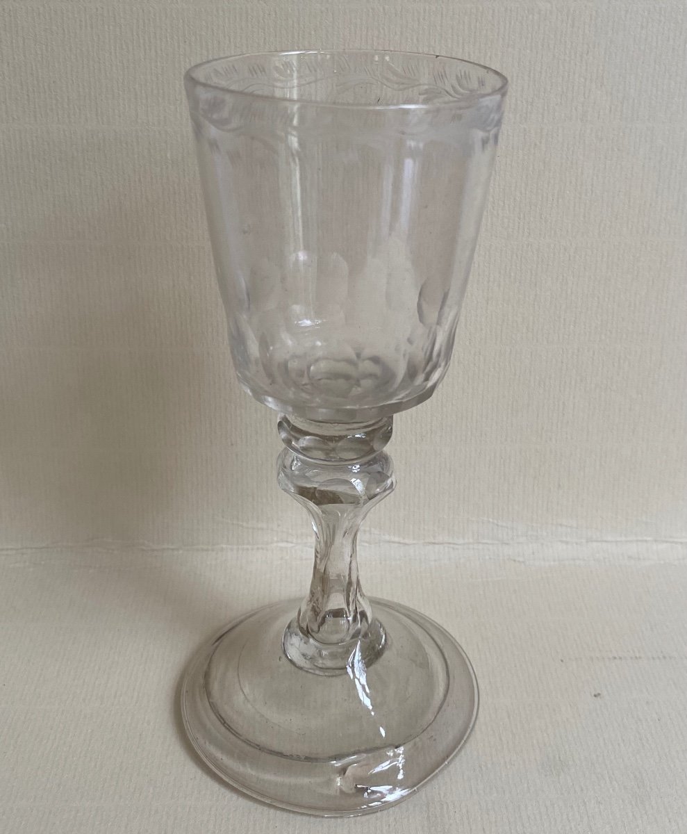 Drinking Glass, Blown Glass, Stemmed Glass, 18th Century-photo-3