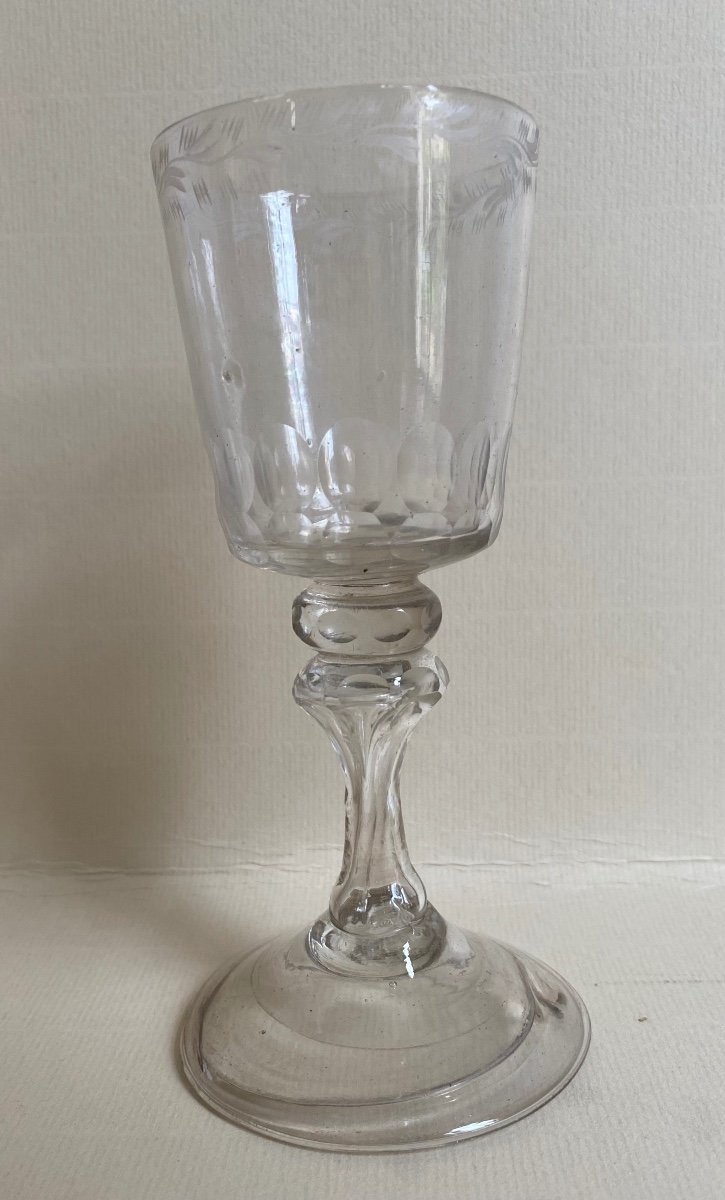 Drinking Glass, Blown Glass, Stemmed Glass, 18th Century-photo-4