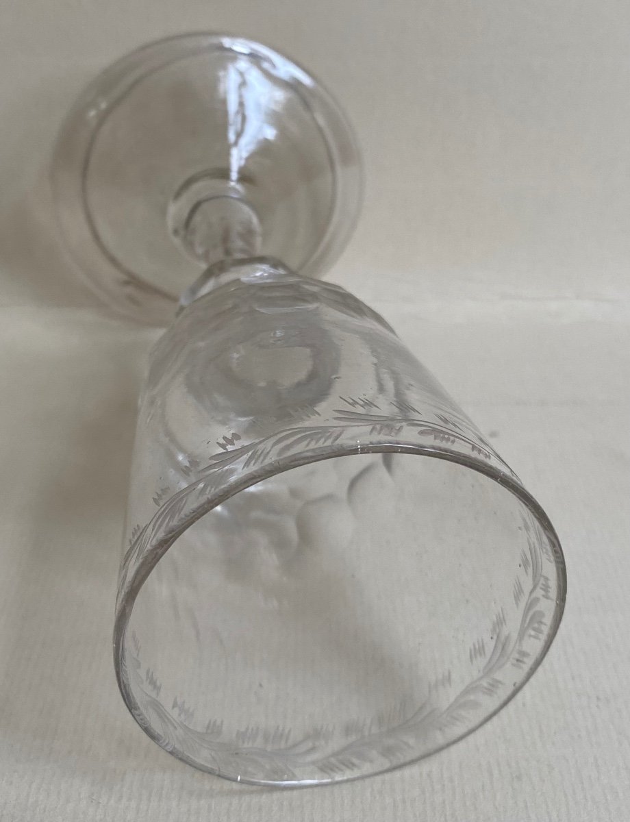 Drinking Glass, Blown Glass, Stemmed Glass, 18th Century-photo-1