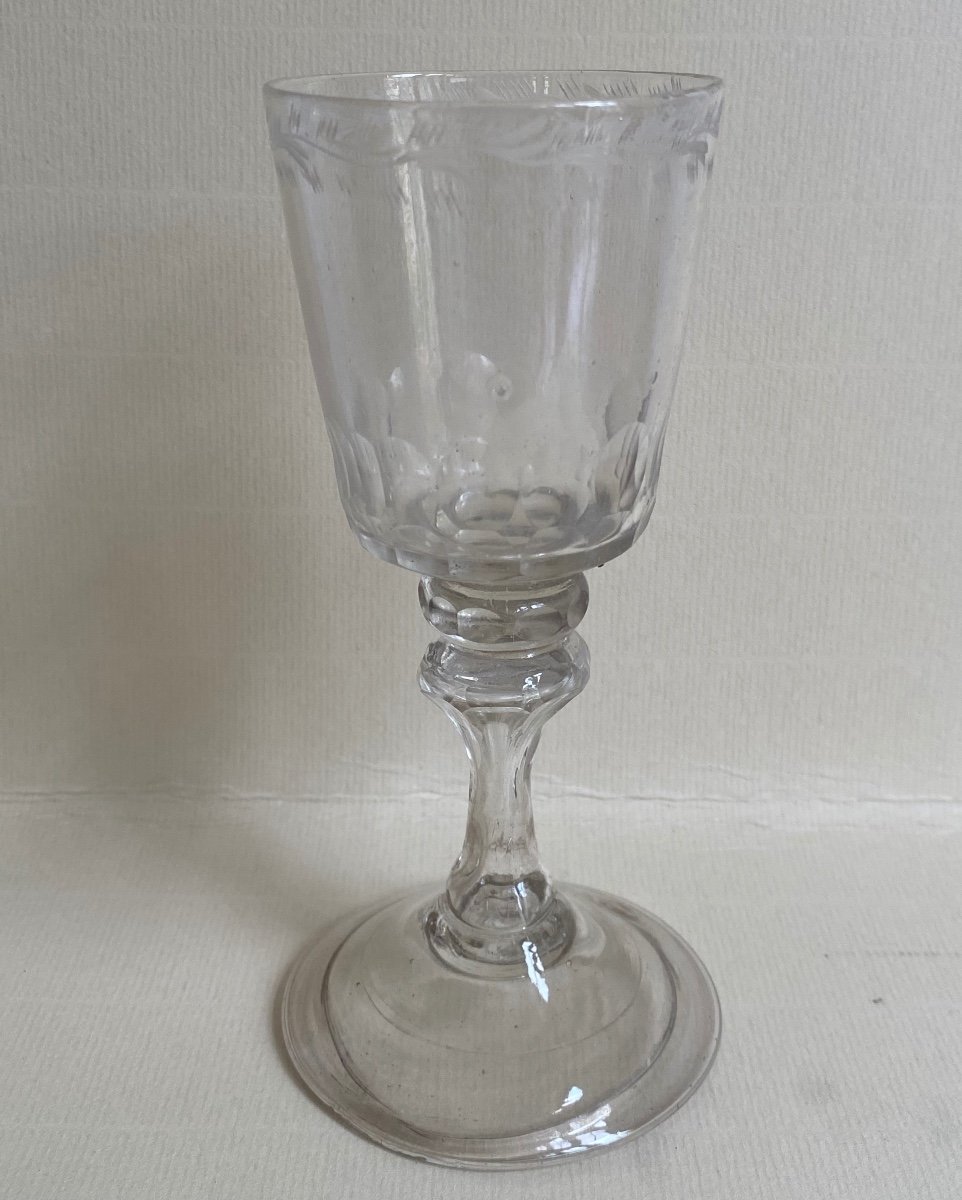 Drinking Glass, Blown Glass, Stemmed Glass, 18th Century-photo-3