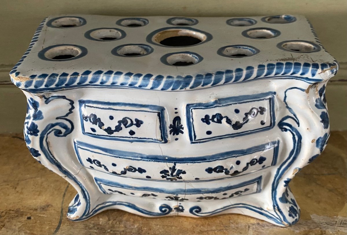 Chest Of Drawers, Flower Pot, Tulip Tree, Earthenware, 18th Century-photo-4